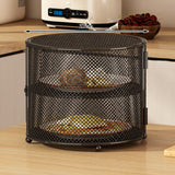 Maxbell Food Cover Rack Space Saving Multi Tier Organizer for BBQ Restaurant Camping black 2 tier