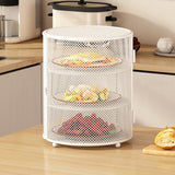 Maxbell Food Cover Rack Space Saving Multi Tier Organizer for BBQ Restaurant Camping white 3 tier