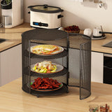 Maxbell Food Cover Rack Space Saving Multi Tier Organizer for BBQ Restaurant Camping black 3 tier