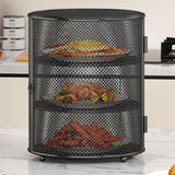 Maxbell Food Cover Rack Space Saving Multi Tier Organizer for BBQ Restaurant Camping black 3 tier