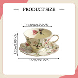 Maxbell Tea Cup and Saucer Set Coffee Mug for Birthday Gift Thanksgiving Day Wedding