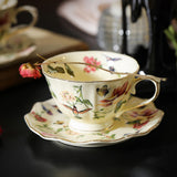 Maxbell Tea Cup and Saucer Set Coffee Mug for Birthday Gift Thanksgiving Day Wedding