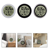 Maxbell Digital Alarm Clock Round Bedside Table Timepiece for Kitchen Bedroom Hotels White