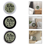 Maxbell Digital Alarm Clock Round Bedside Table Timepiece for Kitchen Bedroom Hotels White