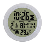 Maxbell Digital Alarm Clock Round Bedside Table Timepiece for Kitchen Bedroom Hotels White