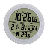 Maxbell Digital Alarm Clock Round Bedside Table Timepiece for Kitchen Bedroom Hotels White