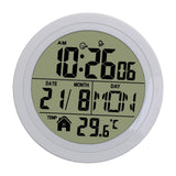 Maxbell Digital Alarm Clock Round Bedside Table Timepiece for Kitchen Bedroom Hotels White