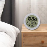 Maxbell Digital Alarm Clock Round Bedside Table Timepiece for Kitchen Bedroom Hotels White