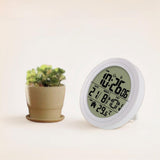 Maxbell Digital Alarm Clock Round Bedside Table Timepiece for Kitchen Bedroom Hotels White