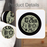 Maxbell Digital Alarm Clock Round Bedside Table Timepiece for Kitchen Bedroom Hotels Black