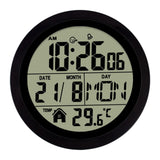 Maxbell Digital Alarm Clock Round Bedside Table Timepiece for Kitchen Bedroom Hotels Black