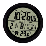 Maxbell Digital Alarm Clock Round Bedside Table Timepiece for Kitchen Bedroom Hotels Black