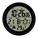 Maxbell Digital Alarm Clock Round Bedside Table Timepiece for Kitchen Bedroom Hotels Black