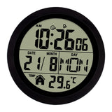 Maxbell Digital Alarm Clock Round Bedside Table Timepiece for Kitchen Bedroom Hotels Black