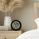 Maxbell Digital Alarm Clock Round Bedside Table Timepiece for Kitchen Bedroom Hotels Black