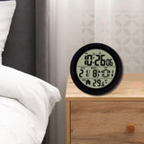 Maxbell Digital Alarm Clock Round Bedside Table Timepiece for Kitchen Bedroom Hotels Black