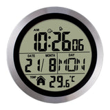 Maxbell Digital Alarm Clock Round Bedside Table Timepiece for Kitchen Bedroom Hotels Aluminum frame