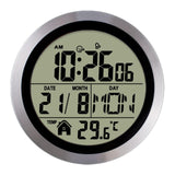 Maxbell Digital Alarm Clock Round Bedside Table Timepiece for Kitchen Bedroom Hotels Aluminum frame