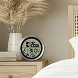 Maxbell Digital Alarm Clock Round Bedside Table Timepiece for Kitchen Bedroom Hotels Aluminum frame