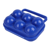 Maxbell 6 Grid Eggs Storage Box Dispenser Eggs Container for Home Backpacking Hiking Blue