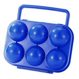 Maxbell 6 Grid Eggs Storage Box Dispenser Eggs Container for Home Backpacking Hiking Blue