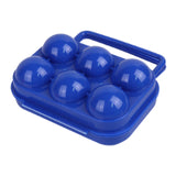 Maxbell 6 Grid Eggs Storage Box Dispenser Eggs Container for Home Backpacking Hiking Blue