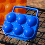 Maxbell 6 Grid Eggs Storage Box Dispenser Eggs Container for Home Backpacking Hiking Blue
