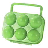 Maxbell 6 Grid Eggs Storage Box Dispenser Eggs Container for Home Backpacking Hiking Green