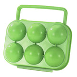 Maxbell 6 Grid Eggs Storage Box Dispenser Eggs Container for Home Backpacking Hiking Green