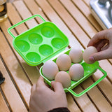 Maxbell 6 Grid Eggs Storage Box Dispenser Eggs Container for Home Backpacking Hiking Green