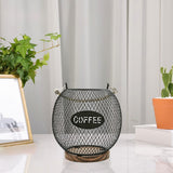 Maxbell Coffee Pod Holder Metal Coffee Pod Storage Basket for Office Countertop Room 14.5cmx15.5cm Blue Black