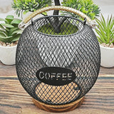 Maxbell Coffee Pod Holder Metal Coffee Pod Storage Basket for Office Countertop Room 14.5cmx15.5cm Blue Black
