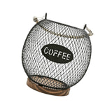 Maxbell Coffee Pod Holder Metal Coffee Pod Storage Basket for Office Countertop Room 14.5cmx15.5cm Blue Black