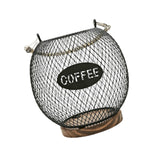 Maxbell Coffee Pod Holder Metal Coffee Pod Storage Basket for Office Countertop Room 14.5cmx15.5cm Blue Black
