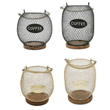 Maxbell Coffee Pod Holder Metal Coffee Pod Storage Basket for Office Countertop Room 14.5cmx15.5cm Blue Black