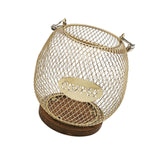 Maxbell Coffee Pod Holder Metal Coffee Pod Storage Basket for Office Countertop Room 14.5cmx15.5cm Blue Gold