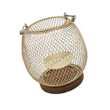 Maxbell Coffee Pod Holder Metal Coffee Pod Storage Basket for Office Countertop Room 14.5cmx15.5cm Blue Gold