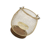 Maxbell Coffee Pod Holder Metal Coffee Pod Storage Basket for Office Countertop Room 14.5cmx15.5cm Blue Gold