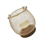 Maxbell Coffee Pod Holder Metal Coffee Pod Storage Basket for Office Countertop Room 14.5cmx15.5cm Blue Gold