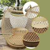 Maxbell Coffee Pod Holder Metal Coffee Pod Storage Basket for Office Countertop Room 14.5cmx15.5cm Blue Gold