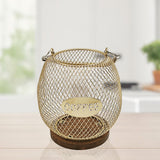 Maxbell Coffee Pod Holder Metal Coffee Pod Storage Basket for Office Countertop Room 14.5cmx15.5cm Blue Gold