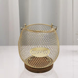 Maxbell Coffee Pod Holder Metal Coffee Pod Storage Basket for Office Countertop Room 14.5cmx15.5cm Blue Gold
