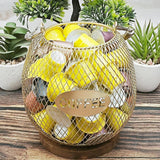 Maxbell Coffee Pod Holder Metal Coffee Pod Storage Basket for Office Countertop Room 14.5cmx15.5cm Blue Gold