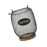 Maxbell Coffee Pod Holder Metal Coffee Pod Storage Basket for Office Countertop Room 13cmx17cm Blue Black