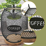 Maxbell Coffee Pod Holder Metal Coffee Pod Storage Basket for Office Countertop Room 13cmx17cm Blue Black