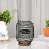 Maxbell Coffee Pod Holder Metal Coffee Pod Storage Basket for Office Countertop Room 13cmx17cm Blue Black