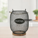 Maxbell Coffee Pod Holder Metal Coffee Pod Storage Basket for Office Countertop Room 13cmx17cm Blue Black