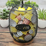 Maxbell Coffee Pod Holder Metal Coffee Pod Storage Basket for Office Countertop Room 13cmx17cm Blue Black