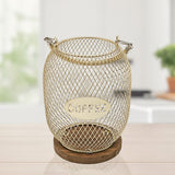 Maxbell Coffee Pod Holder Metal Coffee Pod Storage Basket for Office Countertop Room 13cmx17cm Blue Gold