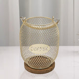 Maxbell Coffee Pod Holder Metal Coffee Pod Storage Basket for Office Countertop Room 13cmx17cm Blue Gold